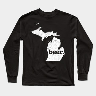 Michigan Beer Home Love Distressed Long Sleeve T-Shirt